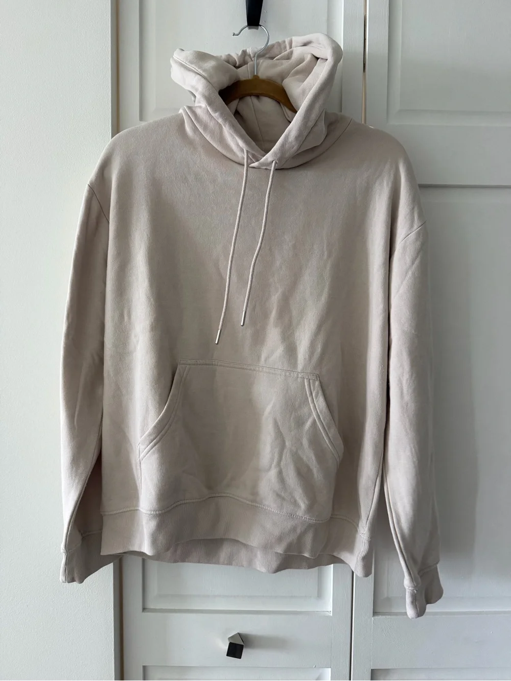 H&M Oversized Hoodie Sweatshirt Beige Taupe Size Small - Picture 2 of 14